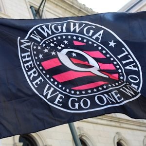 Photo of a QAnon flag