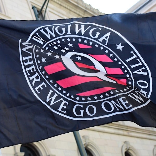 Photo of a QAnon flag